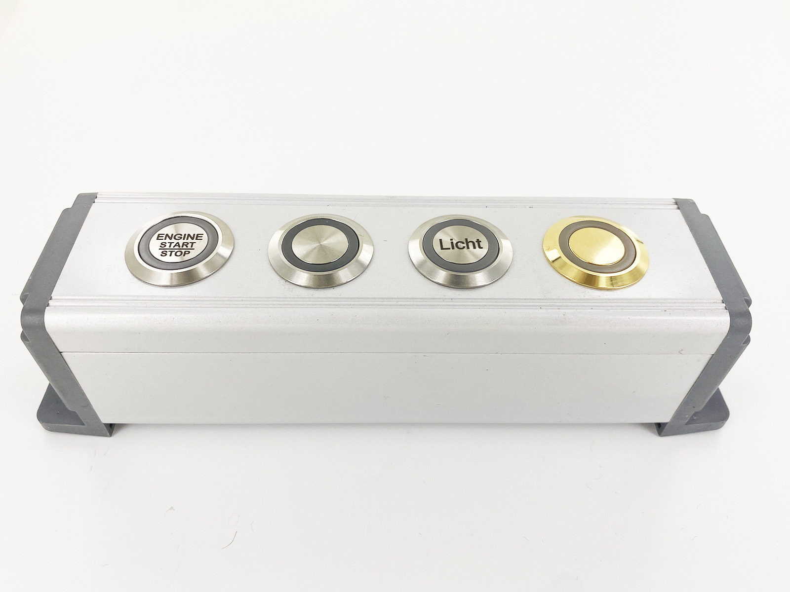 Einbauschalter - / Taster 22 mm vergoldet Ring LED