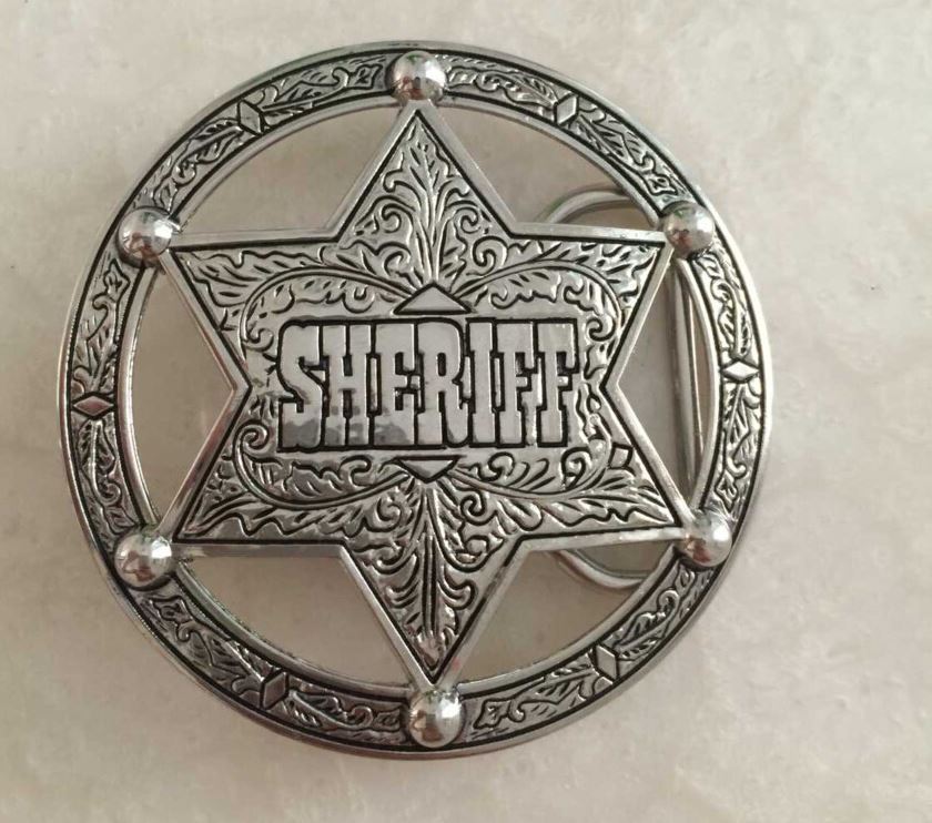 Gürtelschnalle Sheriff Stern für Gürtel bis 4 cm Breite