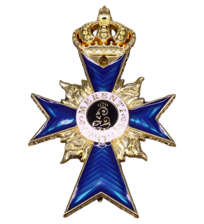 Merenti Bayrischer Orden Kreuz Krone Militär 1866 Replik!
