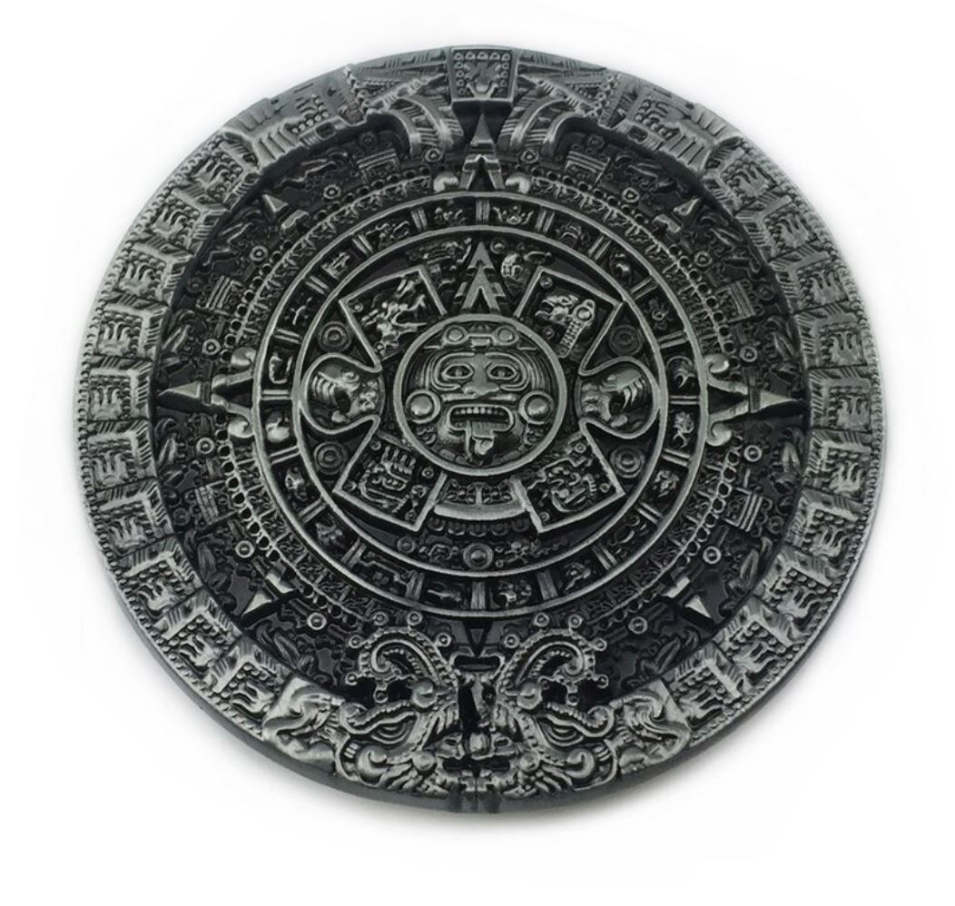 Gürtelschnalle Azteken Aztek Kalender für Gürtel bis 4 cm Breite