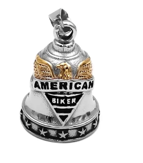 Biker Bell Glocke Metall Anhänger Motorrad American USA Adler Glücksbringer MC