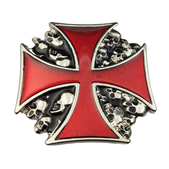 Gürtelschnalle Buckle für Gürtel Metall skull eisernes Kreuz Iron Cross Biker