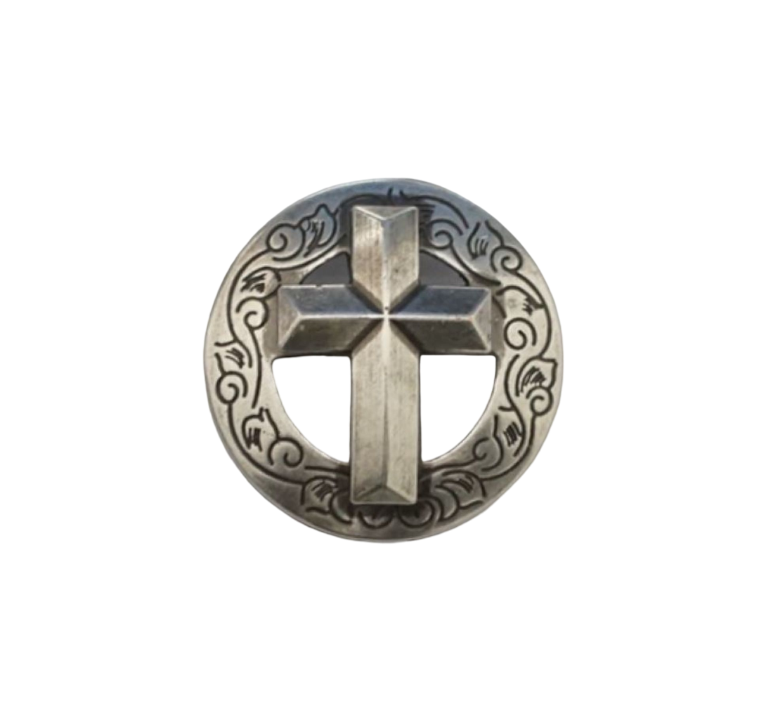 Kreuz 30 mm Western Concho matt zum Schrauben