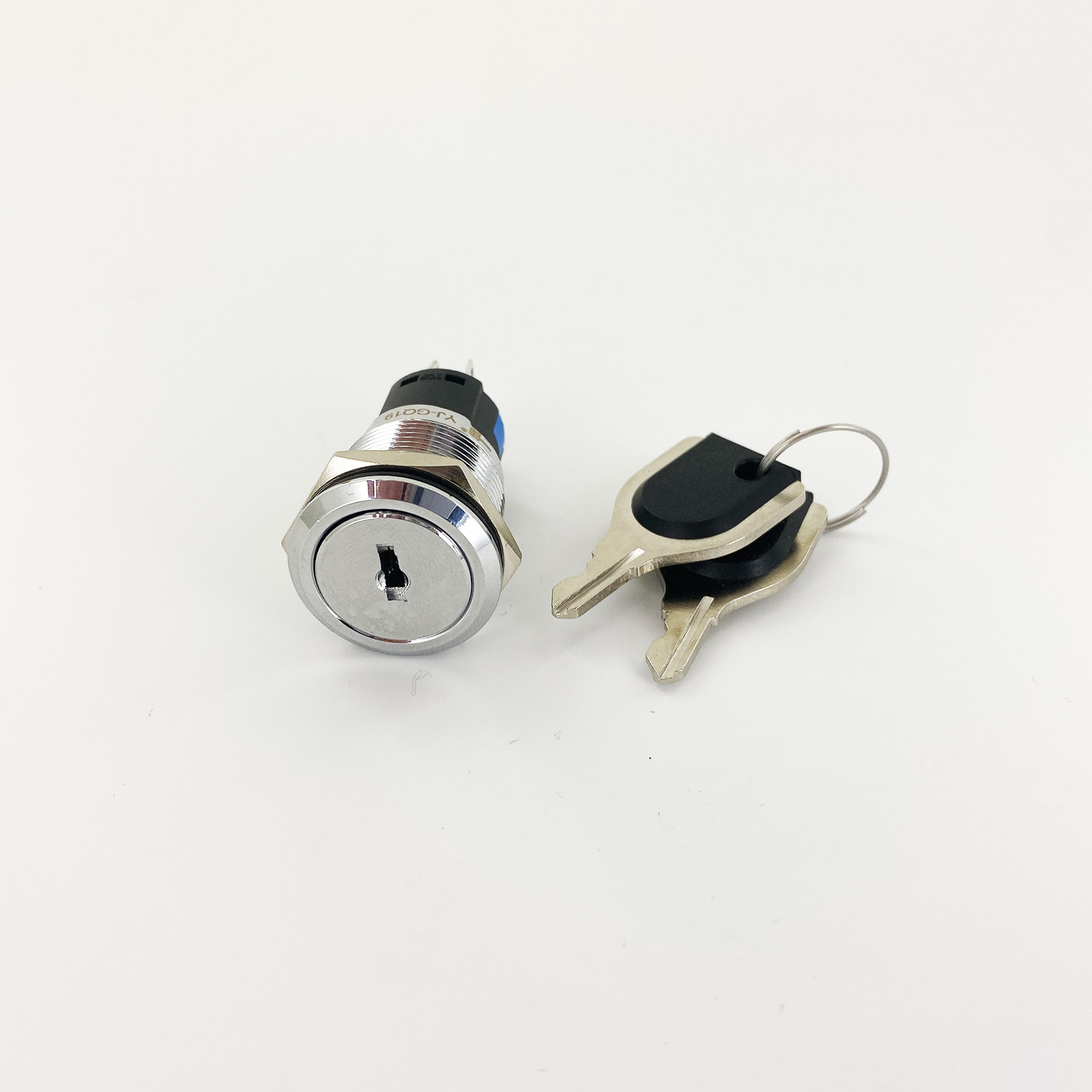 Einbauschalter - / Taster 19 mm Chrom Schlüsselschalter