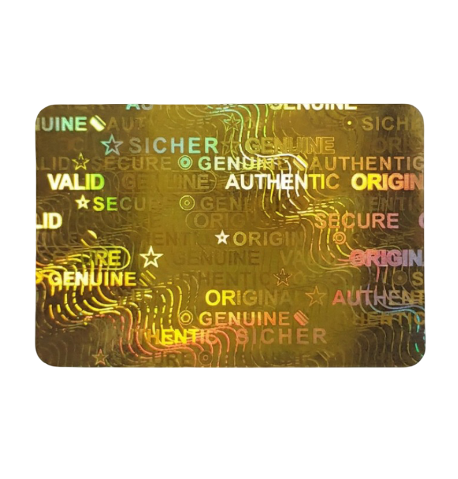"Sicher" 3D Hologramm Sicherheitssiegel 30x20 mm Gold