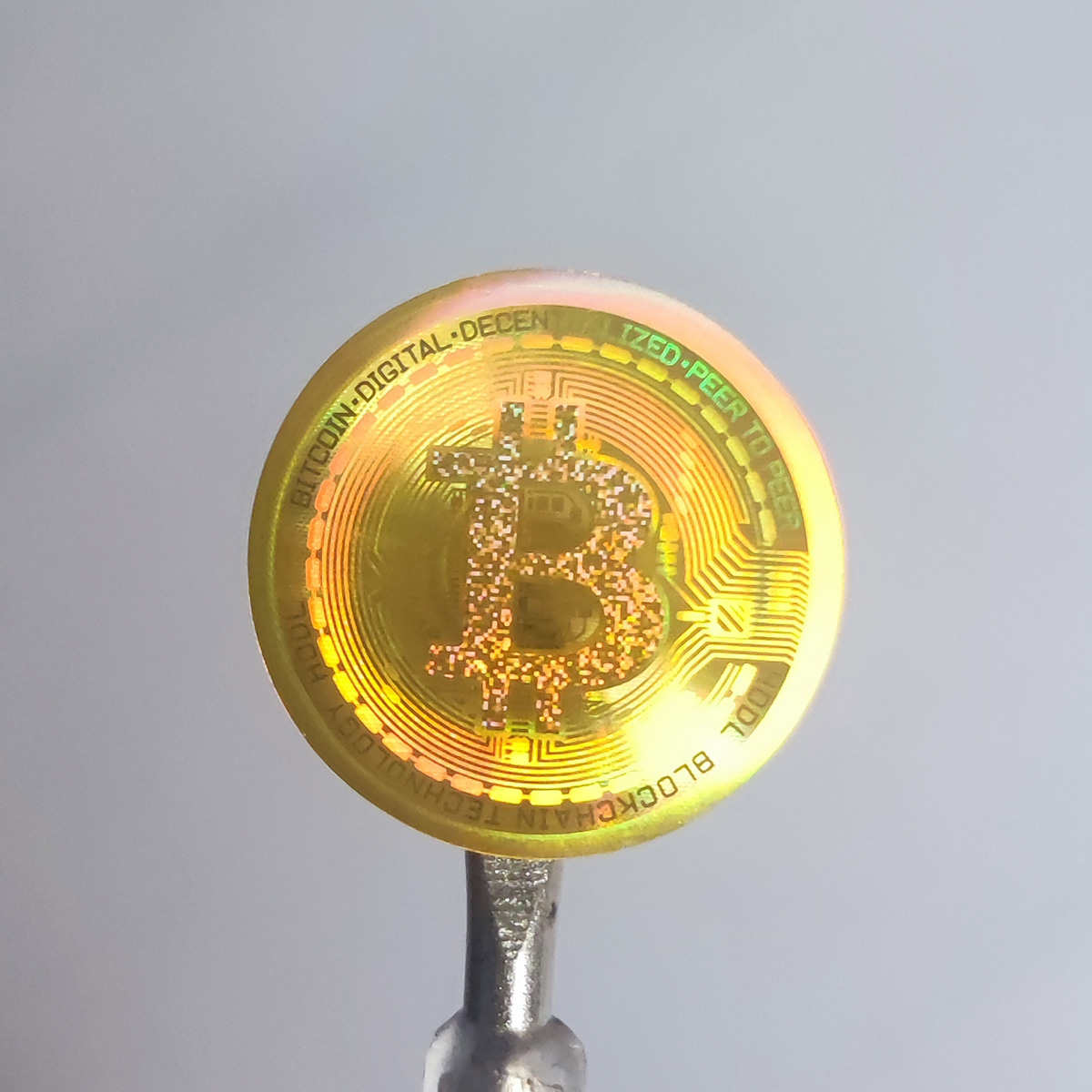 Bitcoin BTC Hologramm-Aufkleber 20 mm silber oder gold